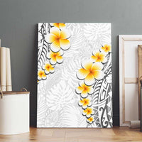 White Tropical Plumeria With Galaxy Polynesian Art Canvas Wall Art