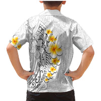 White Tropical Plumeria With Galaxy Polynesian Art Family Matching Mermaid Dress and Hawaiian Shirt LT14 - Polynesian Pride