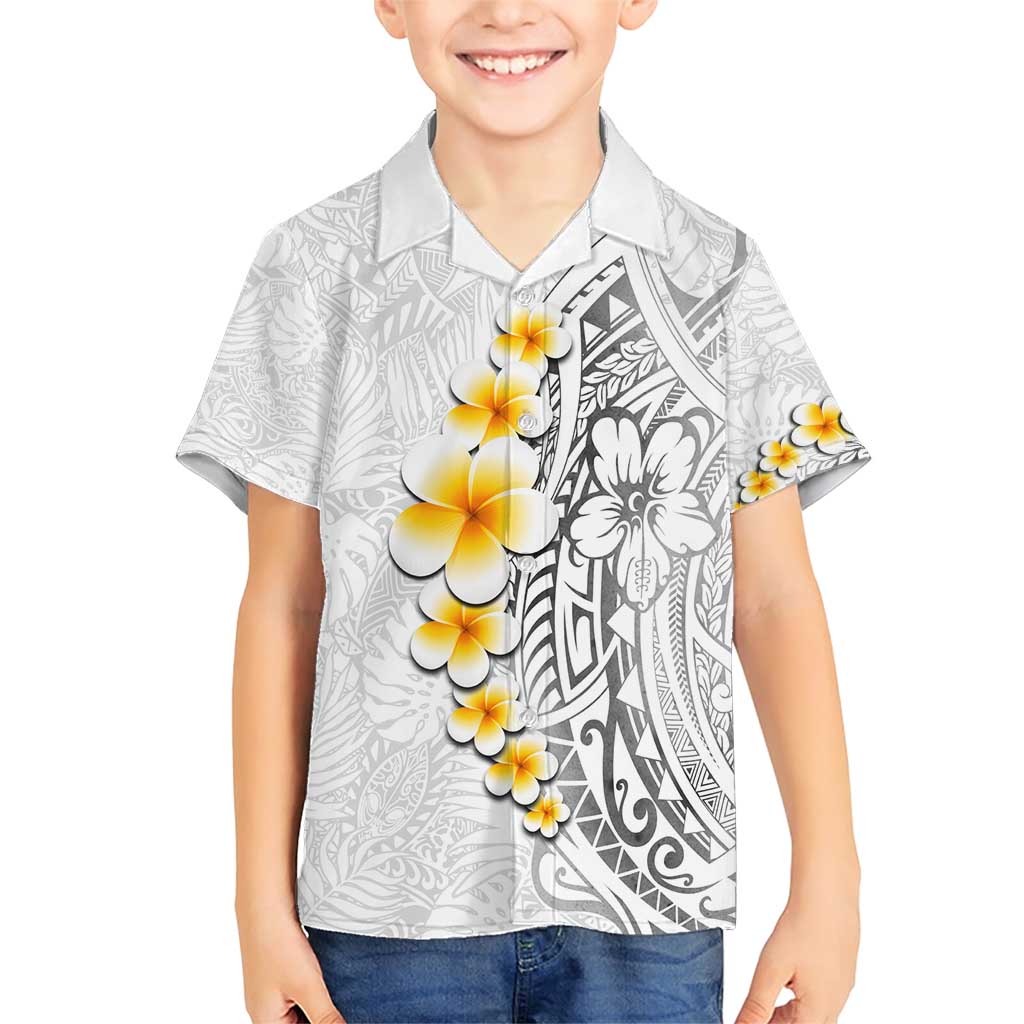 White Tropical Plumeria With Galaxy Polynesian Art Family Matching Short Sleeve Bodycon Dress and Hawaiian Shirt LT14 Son's Shirt White - Polynesian Pride