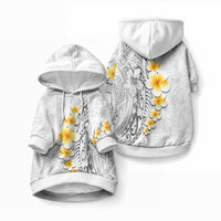 White Tropical Plumeria With Galaxy Polynesian Art Pet Hoodie LT14 Pullover White - Polynesian Pride
