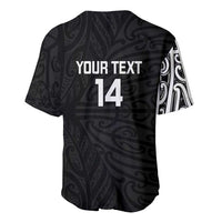 New Zealand Silver Fern Rugby Custom Baseball Jersey Maori Koru Go Black Fern - Polynesian Pride