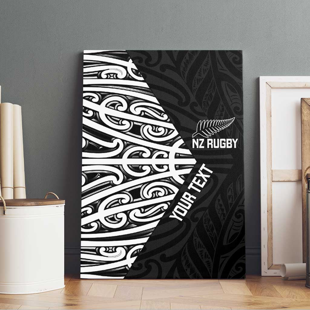 New Zealand Silver Fern Rugby Custom Canvas Wall Art Maori Koru Go Black Fern - Polynesian Pride