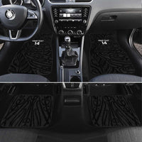 New Zealand Silver Fern Rugby Custom Car Mats Maori Koru Go Black Fern - Polynesian Pride