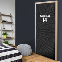 New Zealand Silver Fern Rugby Custom Door Cover Maori Koru Go Black Fern - Polynesian Pride