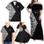 New Zealand Silver Fern Rugby Custom Family Matching Off Shoulder Maxi Dress and Hawaiian Shirt Maori Koru Go Black Fern - Polynesian Pride