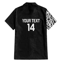 New Zealand Silver Fern Rugby Custom Family Matching Summer Maxi Dress and Hawaiian Shirt Maori Koru Go Black Fern - Polynesian Pride