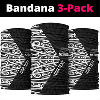 New Zealand Silver Fern Rugby Neck Gaiter Maori Koru Go Black Fern LT14