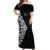 New Zealand Silver Fern Rugby Custom Off Shoulder Maxi Dress Maori Koru Go Black Fern - Polynesian Pride
