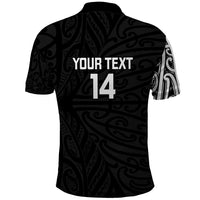 New Zealand Silver Fern Rugby Custom Polo Shirt Maori Koru Go Black Fern - Polynesian Pride