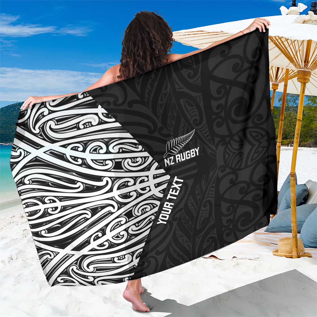 New Zealand Silver Fern Rugby Custom Sarong Maori Koru Go Black Fern - Polynesian Pride