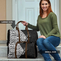 New Zealand Silver Fern Rugby Custom Travel Bag Maori Koru Go Black Fern - Polynesian Pride