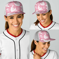 Pink Aloha Hawaii Baseball Net Cap Monstera Hibiscus Plumeria Seamless Vibes - Polynesian Pride