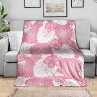 Pink Aloha Hawaii Blanket Monstera Hibiscus Plumeria Seamless Vibes - Polynesian Pride