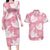 Pink Aloha Hawaii Couples Matching Long Sleeve Bodycon Dress and Hawaiian Shirt Monstera Hibiscus Plumeria Seamless Vibes - Polynesian Pride