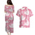 Pink Aloha Hawaii Couples Matching Puletasi and Hawaiian Shirt Monstera Hibiscus Plumeria Seamless Vibes - Polynesian Pride