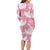 Pink Aloha Hawaii Family Matching Long Sleeve Bodycon Dress and Hawaiian Shirt Monstera Hibiscus Plumeria Seamless Vibes - Polynesian Pride