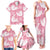 Pink Aloha Hawaii Family Matching Tank Maxi Dress and Hawaiian Shirt Monstera Hibiscus Plumeria Seamless Vibes - Polynesian Pride