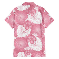 Pink Aloha Hawaii Family Matching Tank Maxi Dress and Hawaiian Shirt Monstera Hibiscus Plumeria Seamless Vibes - Polynesian Pride