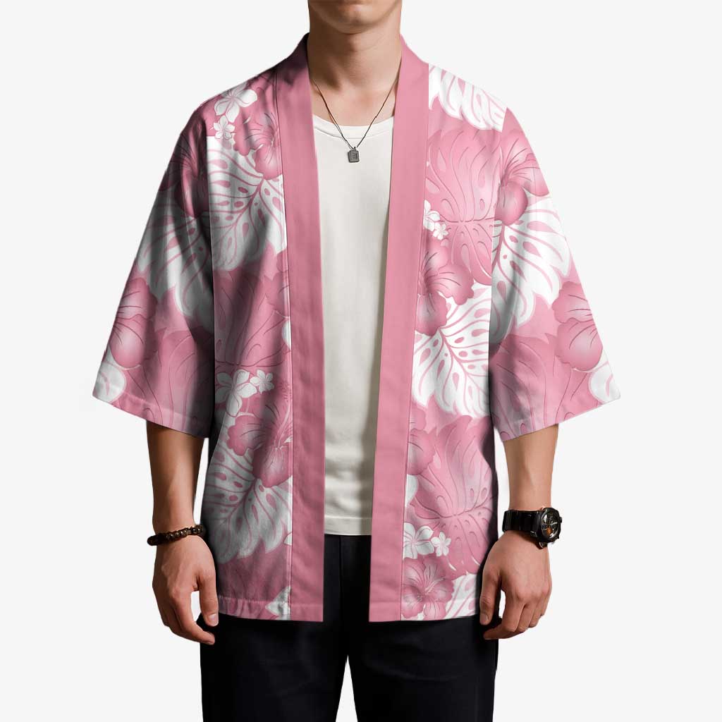 Pink Aloha Hawaii Kimono Monstera Hibiscus Plumeria Seamless Vibes - Polynesian Pride