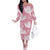 Pink Aloha Hawaii Off The Shoulder Long Sleeve Dress Monstera Hibiscus Plumeria Seamless Vibes - Polynesian Pride