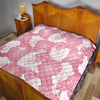 Pink Aloha Hawaii Quilt Monstera Hibiscus Plumeria Seamless Vibes - Polynesian Pride