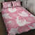 Pink Aloha Hawaii Quilt Bed Set Monstera Hibiscus Plumeria Seamless Vibes - Polynesian Pride