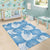 Blue Aloha Hawaii Area Rug Monstera Hibiscus Plumeria Seamless Vibes - Polynesian Pride