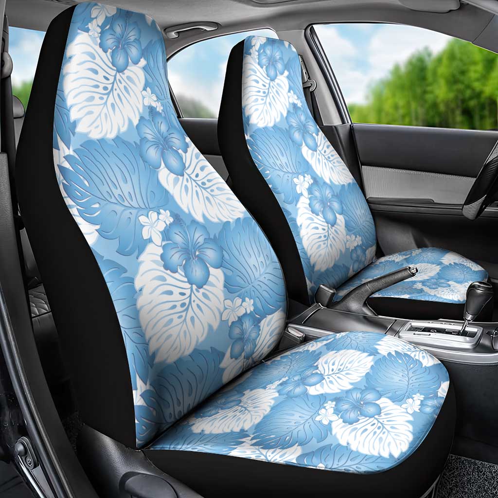 Blue Aloha Hawaii Car Seat Cover Monstera Hibiscus Plumeria Seamless Vibes - Polynesian Pride