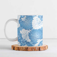 Blue Aloha Hawaii Ceramic Mug Monstera Hibiscus Plumeria Seamless Vibes - Polynesian Pride