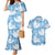 Blue Aloha Hawaii Couples Matching Mermaid Dress and Hawaiian Shirt Monstera Hibiscus Plumeria Seamless Vibes - Polynesian Pride