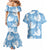 Blue Aloha Hawaii Couples Matching Mermaid Dress and Hawaiian Shirt Monstera Hibiscus Plumeria Seamless Vibes - Polynesian Pride