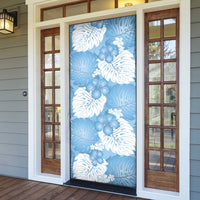Blue Aloha Hawaii Door Cover Monstera Hibiscus Plumeria Seamless Vibes - Polynesian Pride