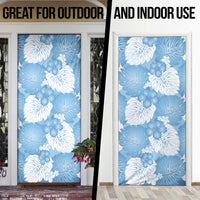 Blue Aloha Hawaii Door Cover Monstera Hibiscus Plumeria Seamless Vibes - Polynesian Pride