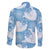 Blue Aloha Hawaii Family Matching Long Sleeve Bodycon Dress and Hawaiian Shirt Monstera Hibiscus Plumeria Seamless Vibes - Polynesian Pride