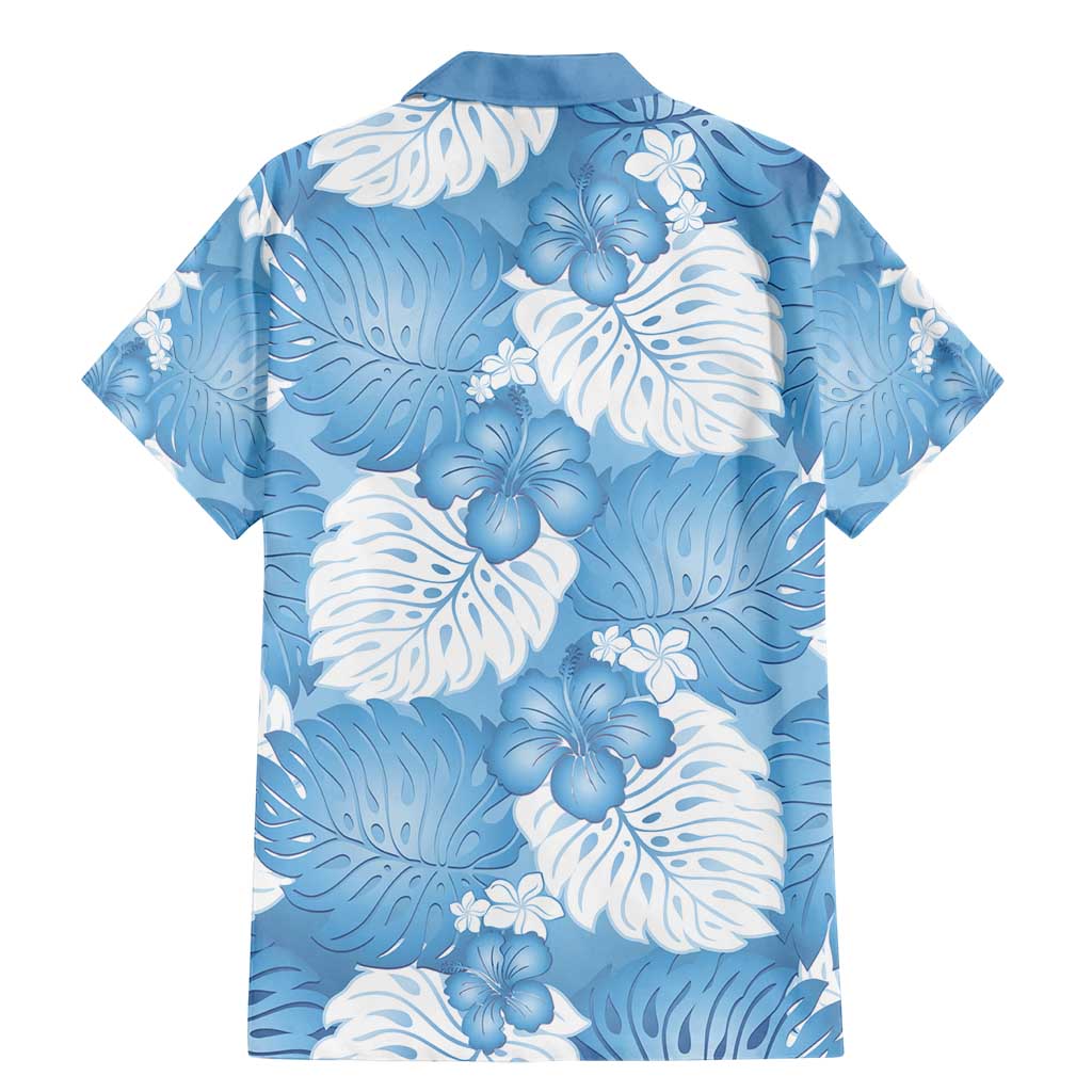 Blue Aloha Hawaii Family Matching Mermaid Dress and Hawaiian Shirt Monstera Hibiscus Plumeria Seamless Vibes LT14 - Polynesian Pride