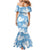 Blue Aloha Hawaii Family Matching Mermaid Dress and Hawaiian Shirt Monstera Hibiscus Plumeria Seamless Vibes - Polynesian Pride