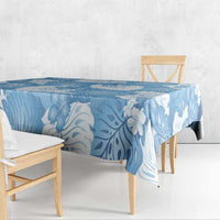Blue Aloha Hawaii Tablecloth Monstera Hibiscus Plumeria Seamless Vibes - Polynesian Pride