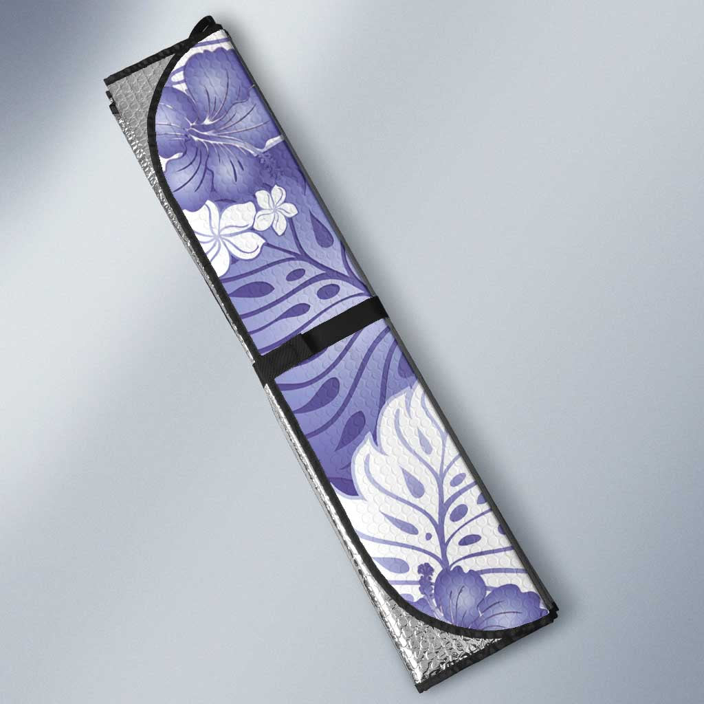 Purple Aloha Hawaii Auto Sun Shade Monstera Hibiscus Plumeria Seamless Vibes - Polynesian Pride