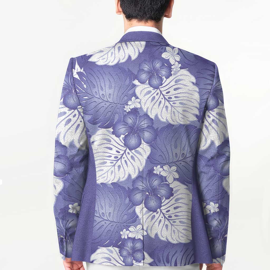 Purple Aloha Hawaii Blazer Monstera Hibiscus Plumeria Seamless Vibes - Polynesian Pride