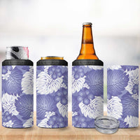 Purple Aloha Hawaii 4 in 1 Can Cooler Tumbler Monstera Hibiscus Plumeria Seamless Vibes - Polynesian Pride