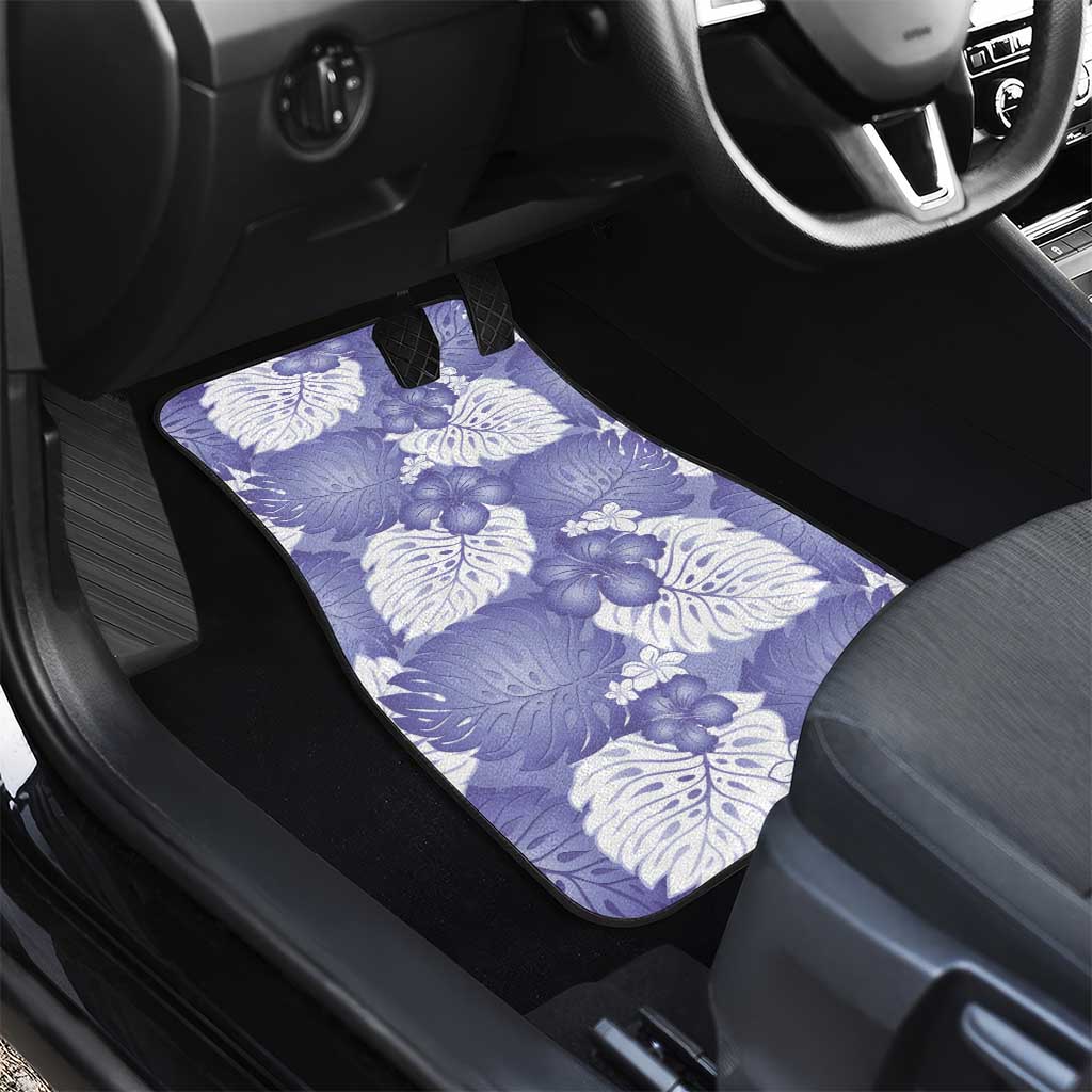 Purple Aloha Hawaii Car Mats Monstera Hibiscus Plumeria Seamless Vibes - Polynesian Pride