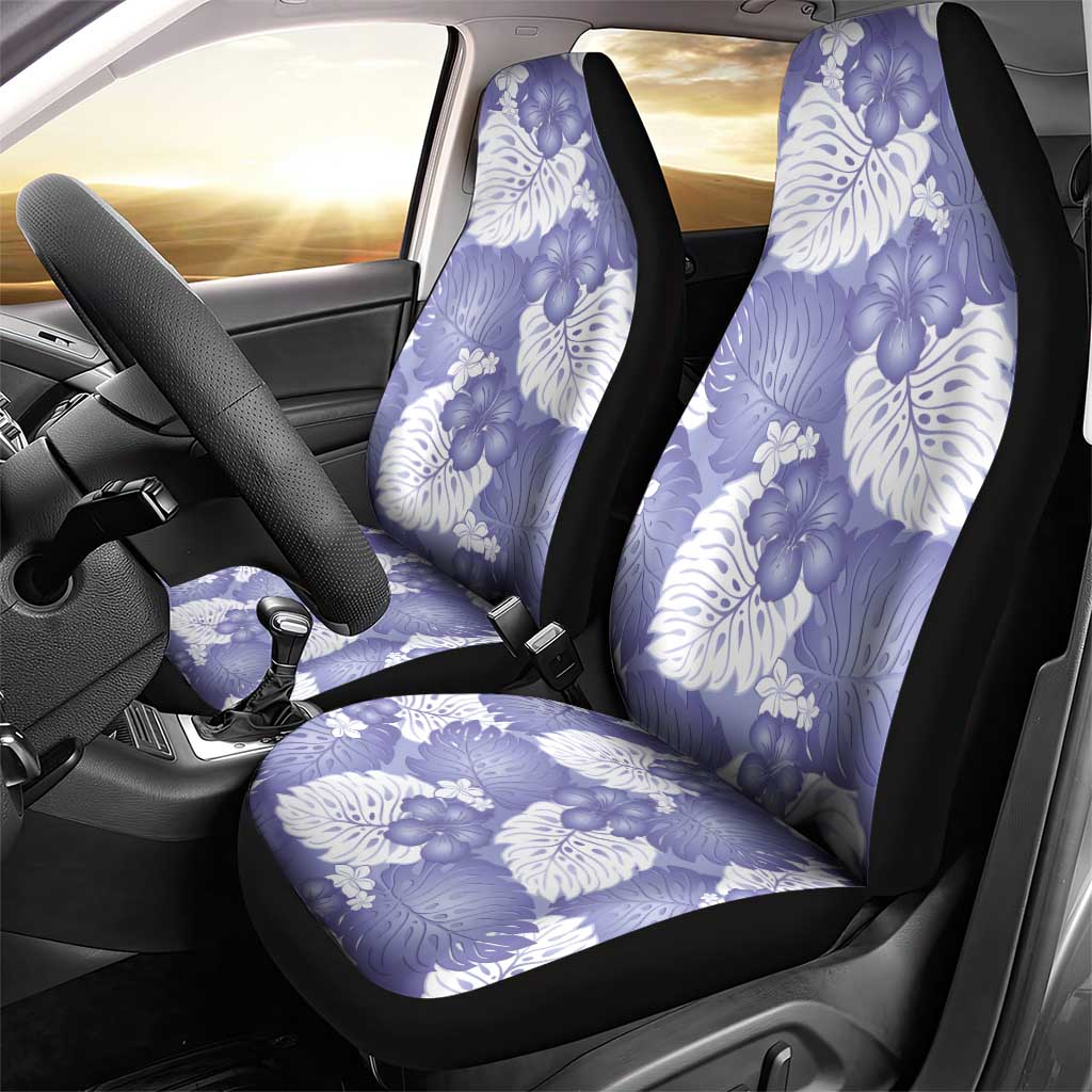 Purple Aloha Hawaii Car Seat Cover Monstera Hibiscus Plumeria Seamless Vibes - Polynesian Pride