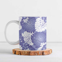 Purple Aloha Hawaii Ceramic Mug Monstera Hibiscus Plumeria Seamless Vibes - Polynesian Pride