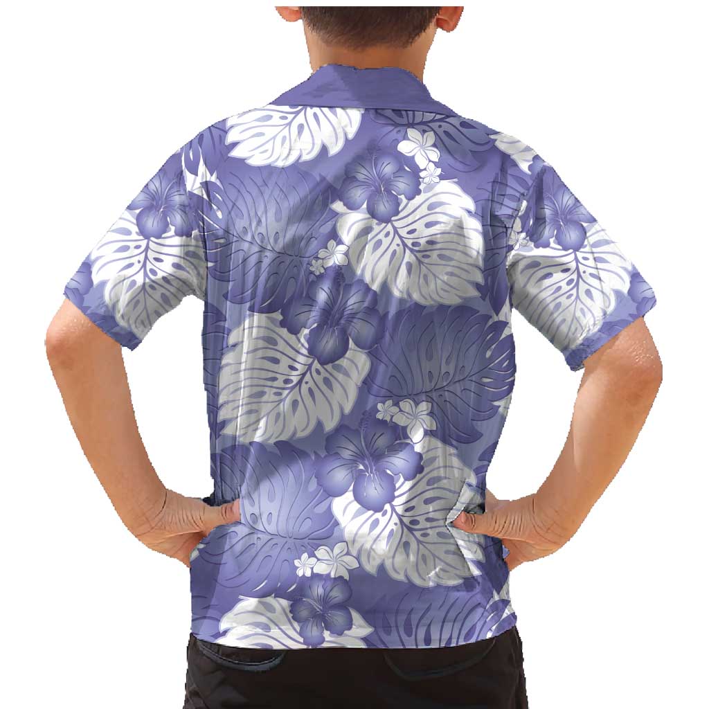 Purple Aloha Hawaii Family Matching Mermaid Dress and Hawaiian Shirt Monstera Hibiscus Plumeria Seamless Vibes LT14 - Polynesian Pride