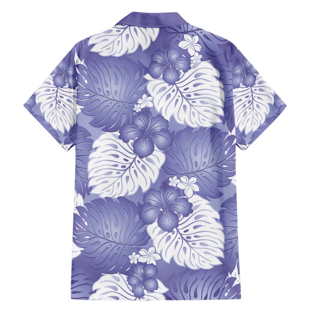 Purple Aloha Hawaii Family Matching Puletasi and Hawaiian Shirt Monstera Hibiscus Plumeria Seamless Vibes LT14 - Polynesian Pride