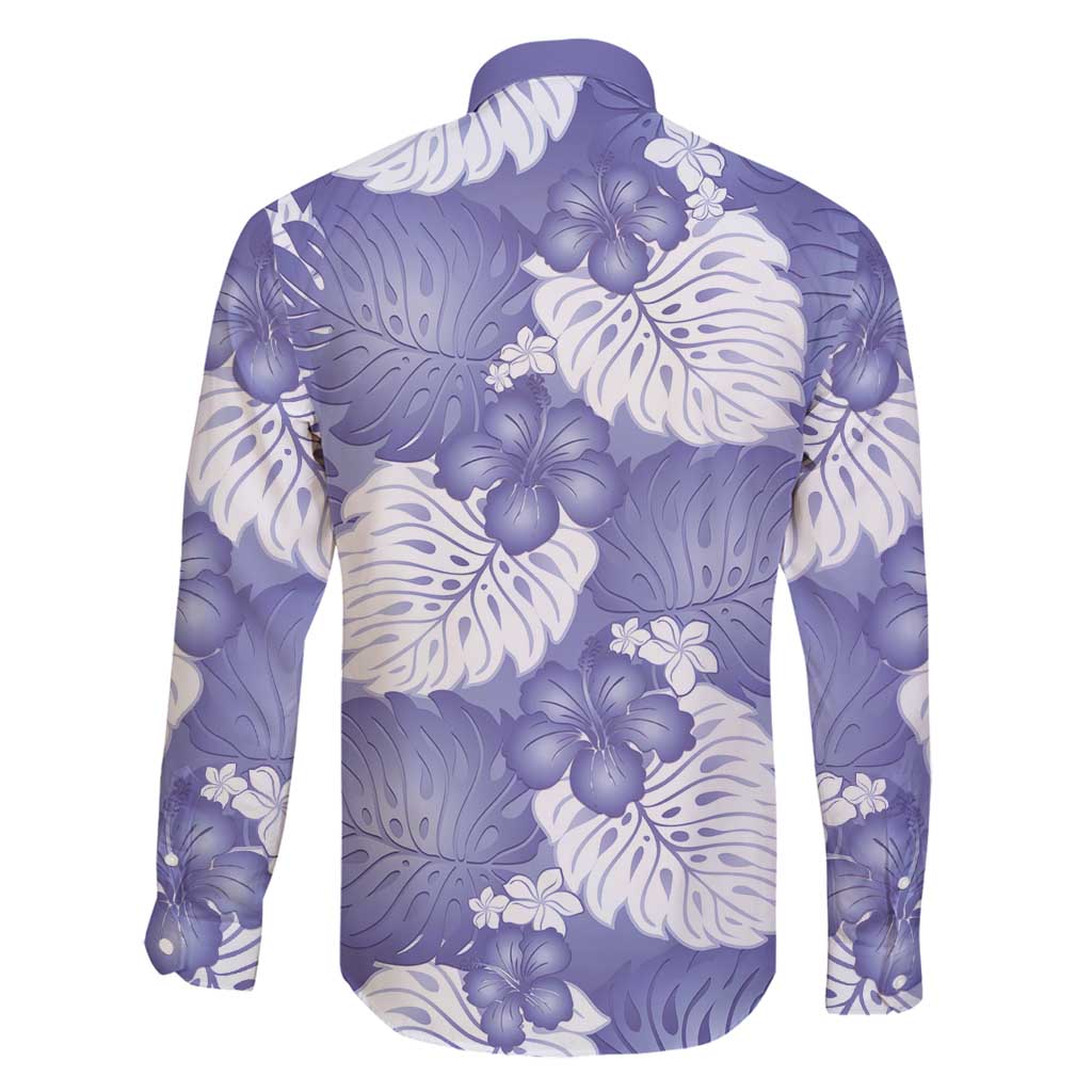 Purple Aloha Hawaii Family Matching Puletasi and Hawaiian Shirt Monstera Hibiscus Plumeria Seamless Vibes LT14 - Polynesian Pride