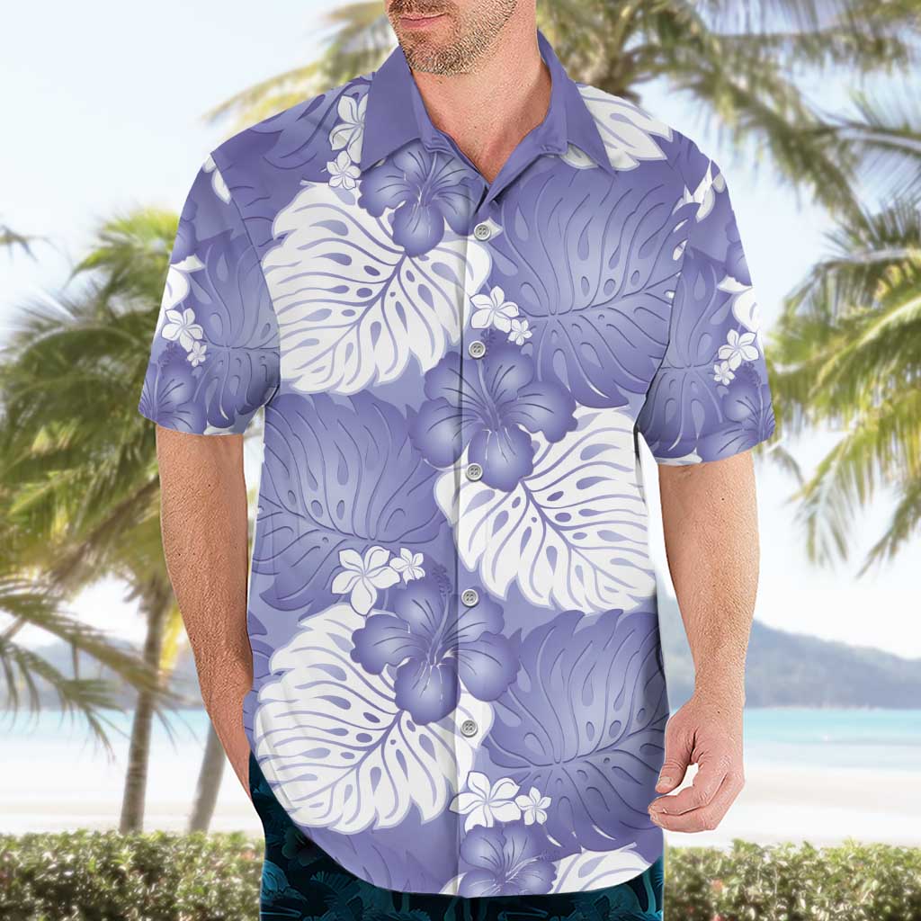 Purple Aloha Hawaii Hawaiian Shirt Monstera Hibiscus Plumeria Seamless Vibes - Polynesian Pride