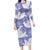 Purple Aloha Hawaii Long Sleeve Bodycon Dress Monstera Hibiscus Plumeria Seamless Vibes - Polynesian Pride
