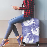 Purple Aloha Hawaii Luggage Cover Monstera Hibiscus Plumeria Seamless Vibes - Polynesian Pride