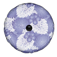 Purple Aloha Hawaii Spare Tire Cover Monstera Hibiscus Plumeria Seamless Vibes - Polynesian Pride
